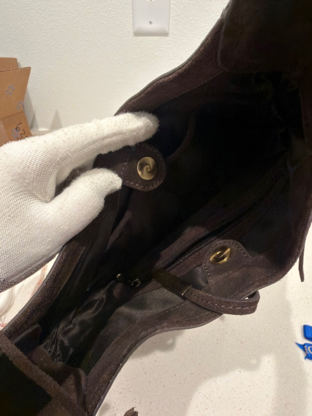 Dark Brown Suede Shoulder Bag - Unbranded - Picture 5 of 5